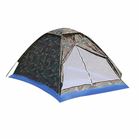Outdoor Portable Beach Tent Camouflage Camping Tent for 2 Person Single Layer polyester fabric Tents PU1000mm Carry Bag Travel