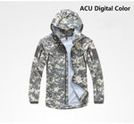Outdoor Waterproof Hard Shell Military Tactical Jacket Men Camouflage Hooded Hardshell Thin Pressure Glue Windbreaker Coat Tops