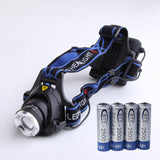 XM-L T6 LED 5000 Lumens Headlight Head Lamp Zoom Headlamp + 4 x 2500mAh 1.2V AA Ni-MH Rechargeable Battery