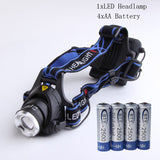 XM-L T6 LED 5000 Lumens Headlight Head Lamp Zoom Headlamp + 4 x 2500mAh 1.2V AA Ni-MH Rechargeable Battery
