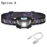 Z20 3000LM Mini Rechargeable LED HeadLamp Body Motion Sensor LED Bicycle Head Light Lamp Outdoor Camping Flashlight With USB