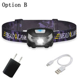 Z20 3000LM Mini Rechargeable LED HeadLamp Body Motion Sensor LED Bicycle Head Light Lamp Outdoor Camping Flashlight With USB