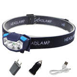 Z20 3000LM Mini Rechargeable LED HeadLamp Body Motion Sensor LED Bicycle Head Light Lamp Outdoor Camping Flashlight With USB