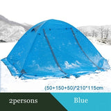 Flytop camping tent outdoor 2 people or 3perons double layer aluminum pole anti snow outdoor family tent with snow skirt