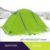 Flytop camping tent outdoor 2 people or 3perons double layer aluminum pole anti snow outdoor family tent with snow skirt
