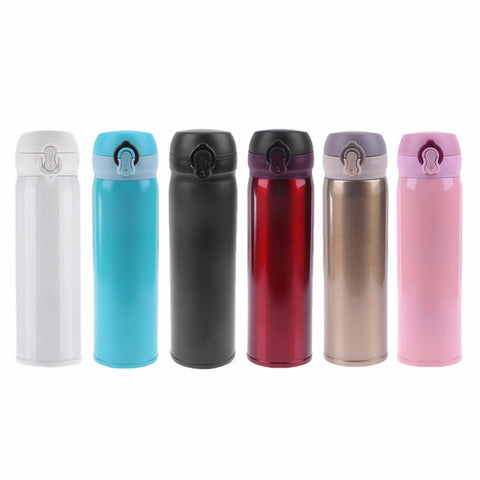 450ml Stainless Steel Double Wall Thermal Cup Travel Mug Water Thermos Bottle Vacuum Cup School Home Tea Coffee Drink Bottle