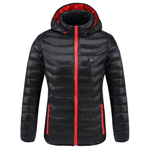 Intelligent Heated Jackets Men&women Winter Outdoor Hooded Waterproof Jackets Thermal Warm USB Heating Quickly Hiking Jackets