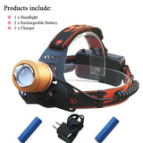 white blue Light zoom Led headlamp xml t6 waterproof headlight
