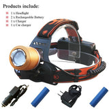 white blue Light zoom Led headlamp xml t6 waterproof headlight