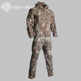 TAD Tactical Men Army Hunting Hiking Fishing Explore Clothes Suit Camouflage Shark Skin Military Waterproof Hooded Jacket+Pants