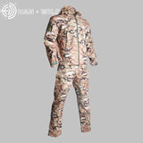 TAD Tactical Men Army Hunting Hiking Fishing Explore Clothes Suit Camouflage Shark Skin Military Waterproof Hooded Jacket+Pants
