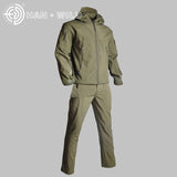 TAD Tactical Men Army Hunting Hiking Fishing Explore Clothes Suit Camouflage Shark Skin Military Waterproof Hooded Jacket+Pants