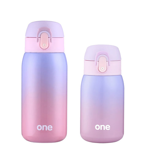 ONE 260/320ml Vacuum Flasks Lady Thermos Gradient Color Lock Thermos Mini Tumbler  SUS 304 Eco  Friendly Belly Cup Cute Bottle