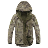 Outdoor Soft Shell Tactical Military Jacket Men Waterproof Fleece Coat Army Camouflage Windbreaker Camping Hiking Hooded Jacket