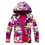 Kids Sport Outwear Girls Soft-shell Jacket Printing Autumn Spring Coat Hiking Camping Windbreakers Waterproof Windproof Jackets