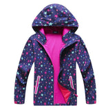 Kids Sport Outwear Girls Soft-shell Jacket Printing Autumn Spring Coat Hiking Camping Windbreakers Waterproof Windproof Jackets