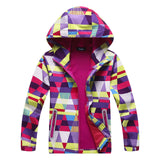 Kids Sport Outwear Girls Soft-shell Jacket Printing Autumn Spring Coat Hiking Camping Windbreakers Waterproof Windproof Jackets