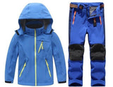Winter Boys Girls Waterproof Outdoor Softshell Jackets Kids Fleece Sportwear Camping Windproof Skiing Hiking Pant