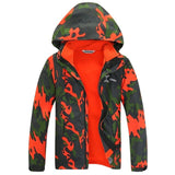 Three layer Children Camouflage ski jacket boys& girls hoodie climbing coat waterproof kids outdoor jacket winter jacket XXS-XXL