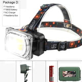 Ultra Bright 6200LM COB LED Headlamp USB charging