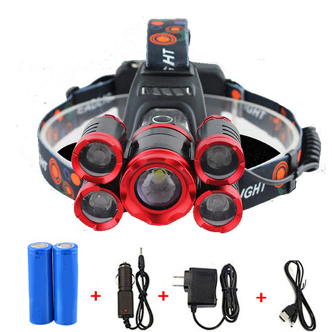 LED Headlamp T6 50000 Lumens Camping Headlight Flashlight Head Lamp Fishing Headlights Head Light Led Forehead Torch Frontale
